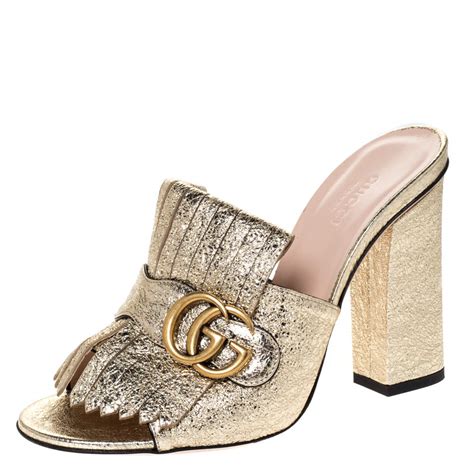 gucci padded mules|gucci marmont fringe mules.